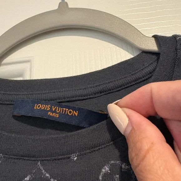 Louis Vuitton grey Monogram long Sleeve Top 100% cotton size small - Picture 2 of 3
